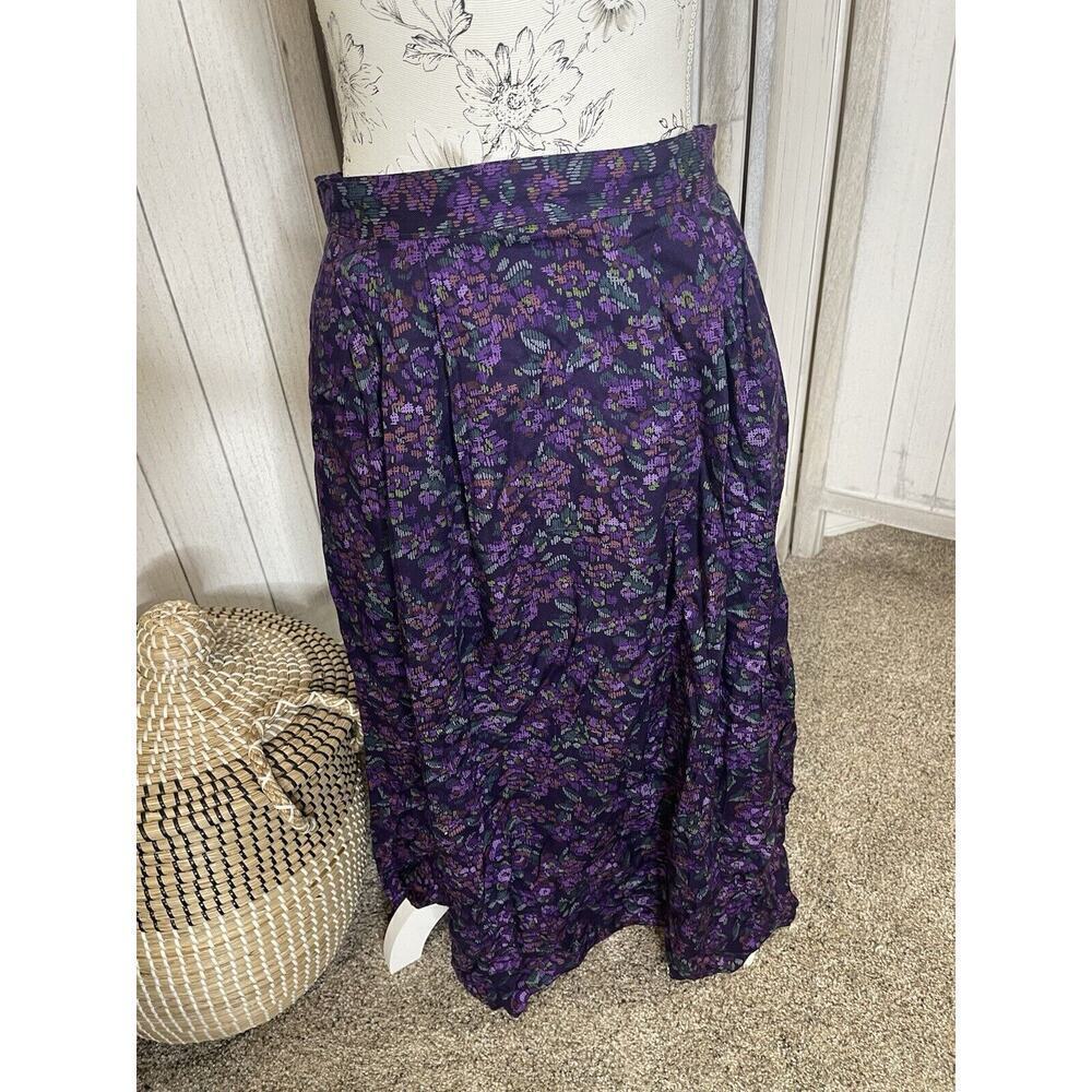 Sophisticates by Pendleton Vintage Purple Floral Skirt Size 8 Cottage Core